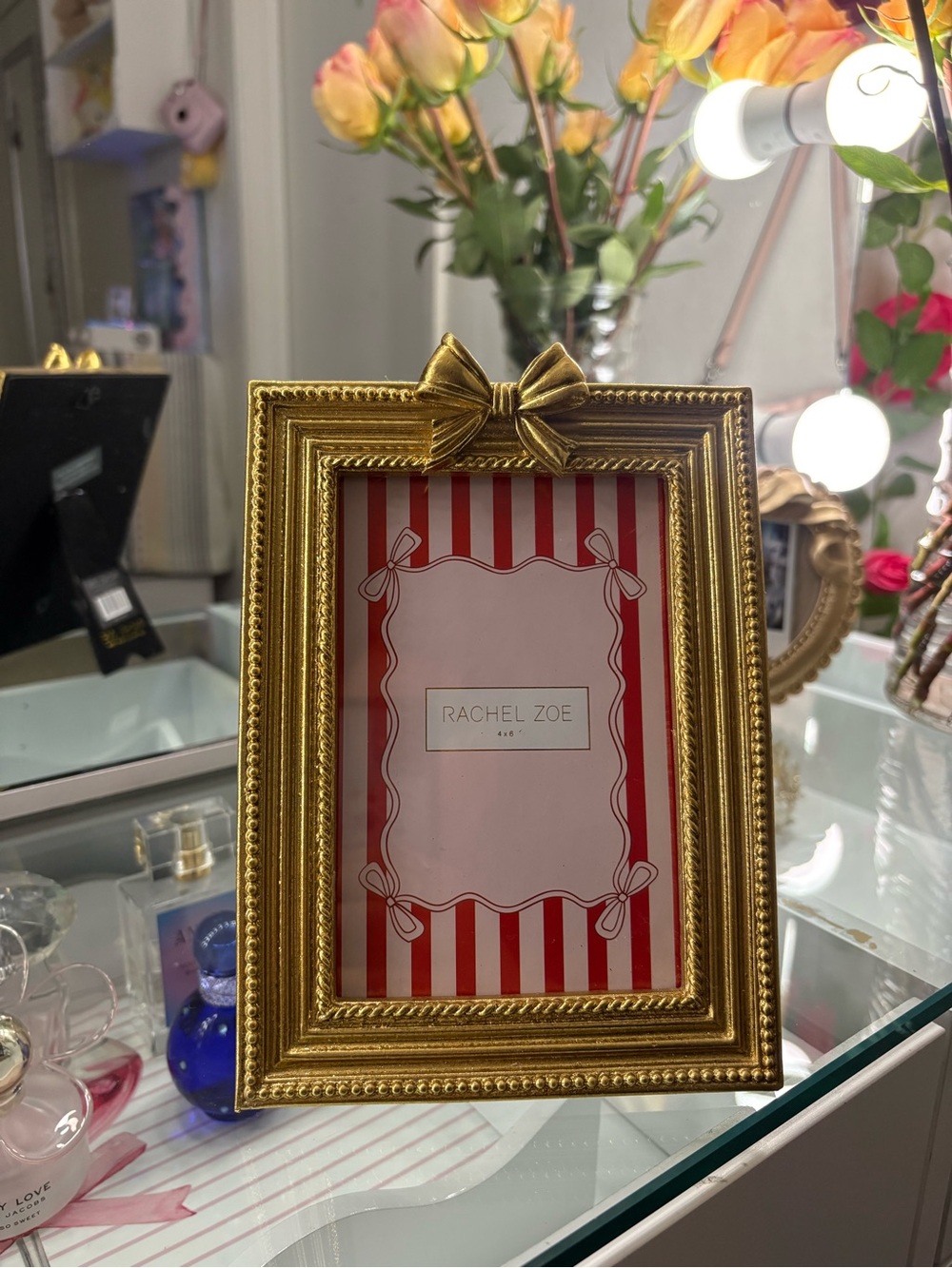 Rachel Zoe Gold Bow Photo Frame - Elegant Accent Frame in Gold
